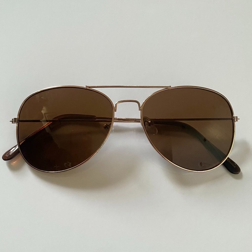Brown Aviator Sunglasses